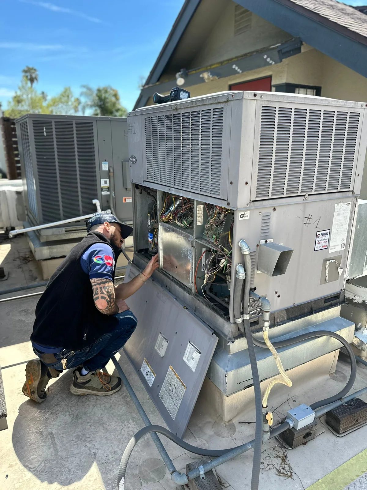 air conditioning equipment checked during a no-cooling service call, real company service photo 4