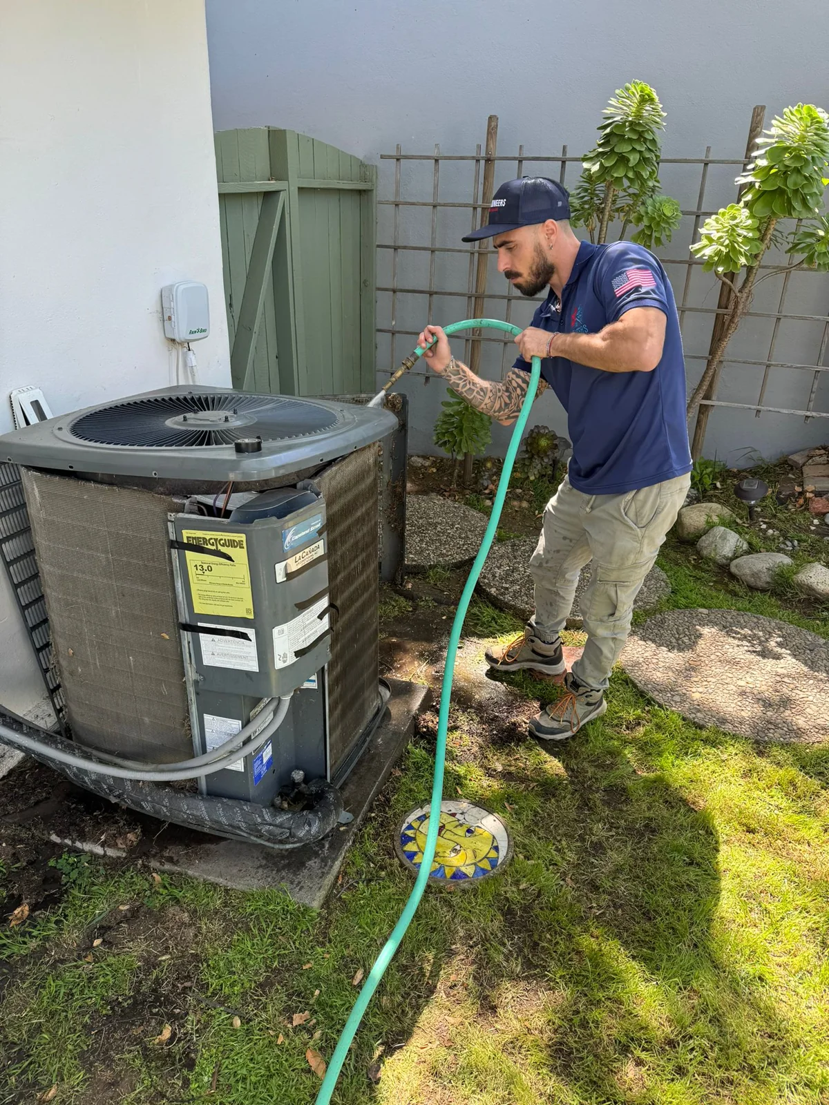 air conditioning equipment checked during a no-cooling service call, real company service photo 5