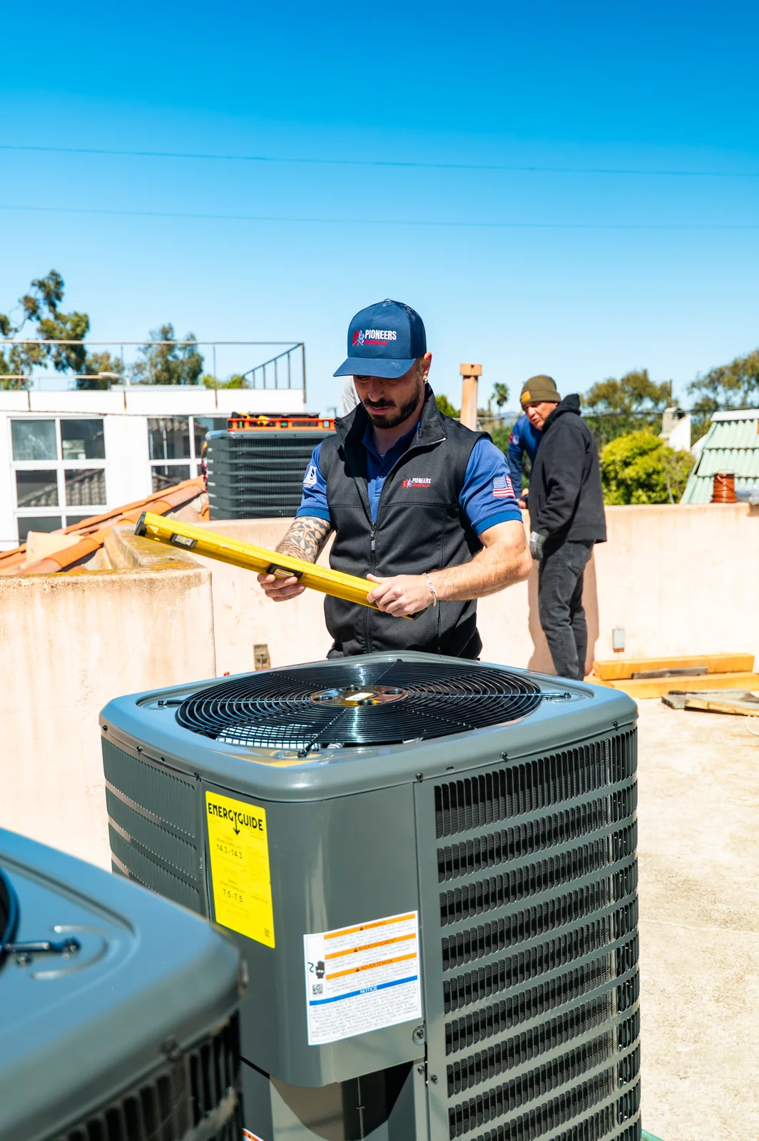 older air conditioning equipment inspected before a repair or replacement decision, real company service photo 2