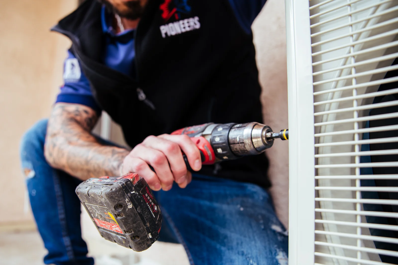 outdoor air conditioning components cleaned and inspected by a technician, real company service photo 4